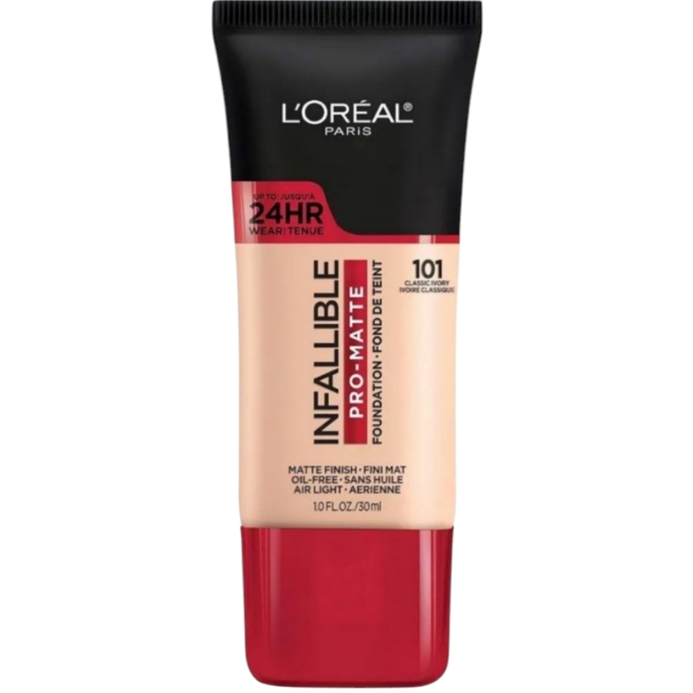 4 x L'Oreal Infallible Pro-Matte Liquid Foundation, 101 Classic Ivory